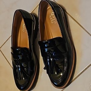 Franco Sarto Black Tassel Loafers